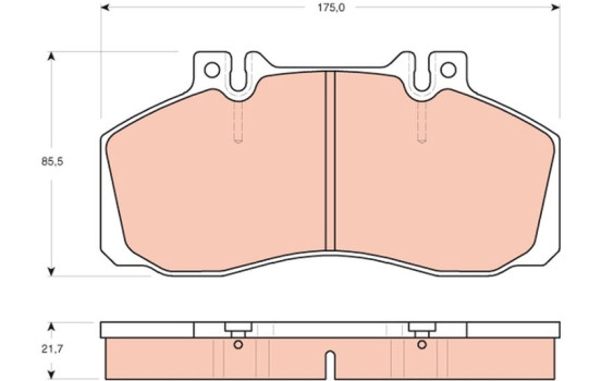 Bromsbeläggssats, skivbroms PROEQUIP GDB1695 TRW, bild 2