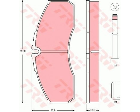 Bromsbeläggssats, skivbroms PROEQUIP GDB3385 TRW, bild 3