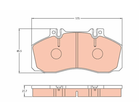 Bromsbeläggssats, skivbroms PROEQUIP GDB5050 TRW, bild 4