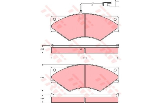 Bromsbeläggssats, skivbroms PROEQUIP GDB5063 TRW, bild 2