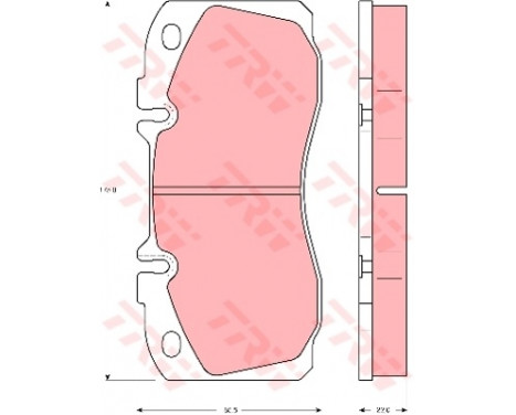 Bromsbeläggssats, skivbroms PROEQUIP GDB5068 TRW, bild 2