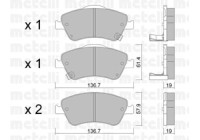 Bromsbeläggssats, skivbroms PROEQUIP GDB5090 TRW
