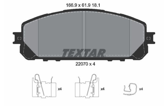 Bromsbeläggssats, skivbroms Q+ 2207001 Textar