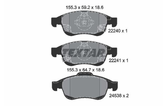 Bromsbeläggssats, skivbroms Q+ 2224001 Textar
