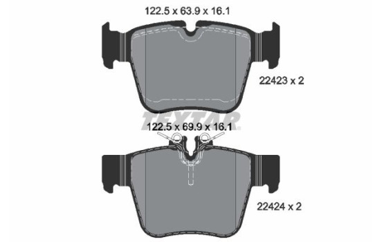 Bromsbeläggssats, skivbroms Q+ 2242301 Textar