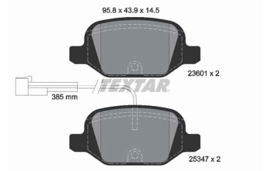 Bromsbeläggssats, skivbroms Q+ 2360104 Textar