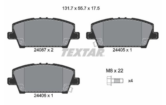 Bromsbeläggssats, skivbroms Q+ 2408701 Textar