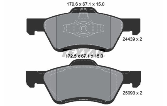 Bromsbeläggssats, skivbroms Q+ 2443901 Textar