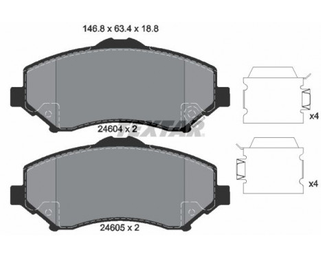 Bromsbeläggssats, skivbroms Q+ 2460401 Textar