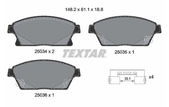 Bromsbeläggssats, skivbroms Q+ 2503401 Textar