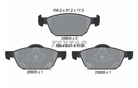 Bromsbeläggssats, skivbroms Q+ 2580401 Textar