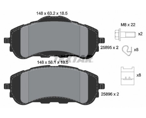 Bromsbeläggssats, skivbroms Q+ 2589501 Textar
