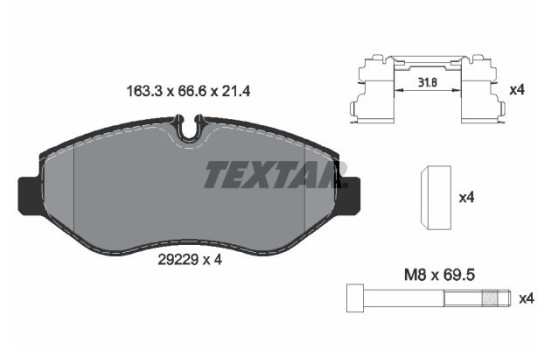 Bromsbeläggssats, skivbroms Q+ 2922901 Textar