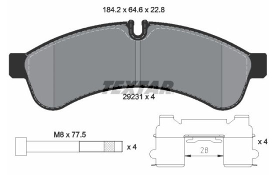 Bromsbeläggssats, skivbroms Q+ 2923101 Textar