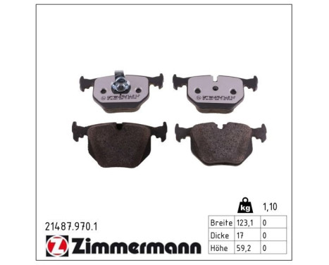 Bromsbeläggssats, skivbroms rd:z 21487.970.1 Zimmermann, bild 2
