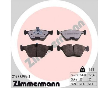 Bromsbeläggssats, skivbroms rd:z 21677.995.1 Zimmermann