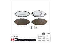 Bromsbeläggssats, skivbroms rd:z 22076.990.1 Zimmermann