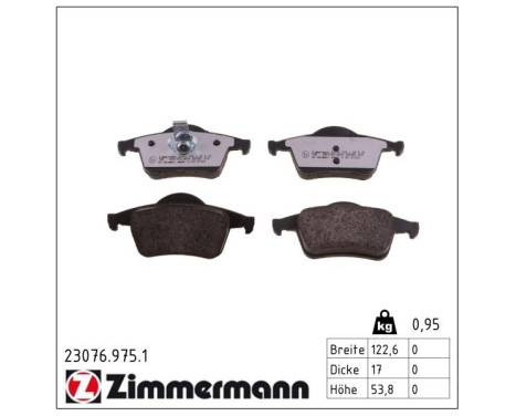 Bromsbeläggssats, skivbroms rd:z 23076.975.1 Zimmermann, bild 2