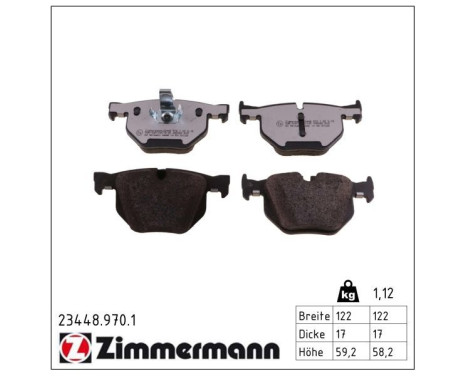 Bromsbeläggssats, skivbroms rd:z 23448.970.1 Zimmermann, bild 2