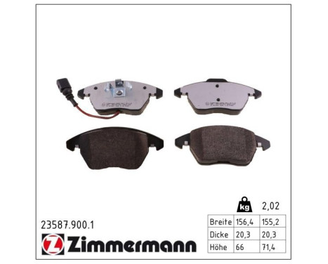 Bromsbeläggssats, skivbroms rd:z 23587.900.1 Zimmermann, bild 3