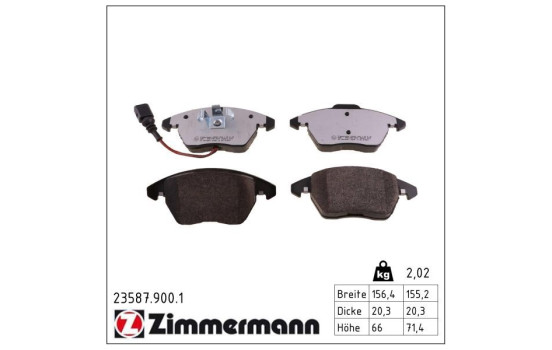 Bromsbeläggssats, skivbroms rd:z 23587.900.1 Zimmermann, bild 3