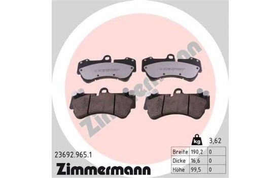 Bromsbeläggssats, skivbroms rd:z 23692.965.1 Zimmermann