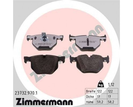 Bromsbeläggssats, skivbroms rd:z 23732.970.1 Zimmermann