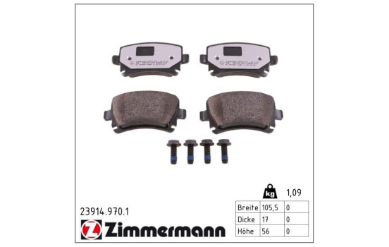 Bromsbeläggssats, skivbroms rd:z 23914.970.1 Zimmermann, bild 3