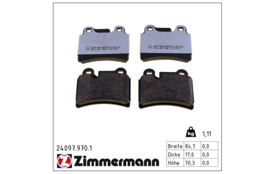 Bromsbeläggssats, skivbroms rd:z 24097.970.1 Zimmermann