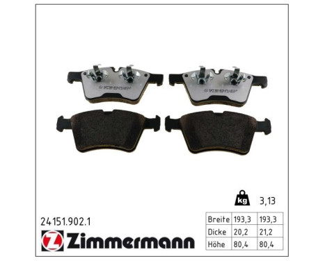 Bromsbeläggssats, skivbroms rd:z 24151.902.1 Zimmermann