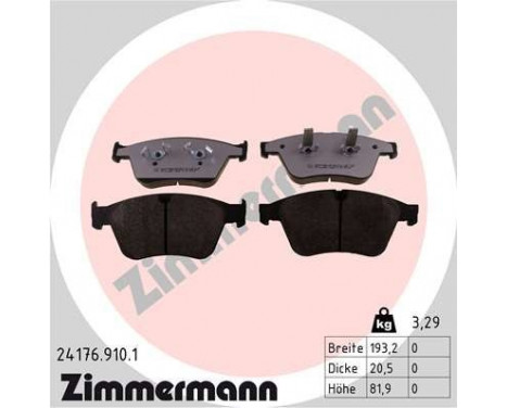 Bromsbeläggssats, skivbroms rd:z 24176.910.1 Zimmermann