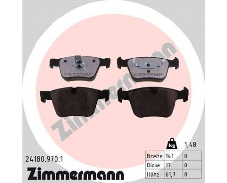 Bromsbeläggssats, skivbroms rd:z 24180.970.1 Zimmermann, bild 2