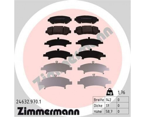 Bromsbeläggssats, skivbroms rd:z 24632.970.1 Zimmermann