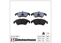 Bromsbeläggssats, skivbroms rd:z 24743.990.1 Zimmermann