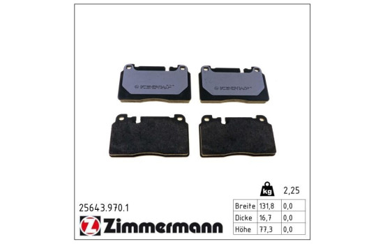 Bromsbeläggssats, skivbroms rd:z 25643.970.1 Zimmermann
