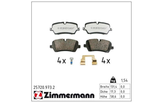 Bromsbeläggssats, skivbroms rd:z 25720.973.2 Zimmermann
