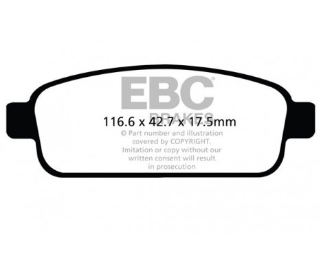 Bromsbeläggssats, skivbroms Redstuff DP32066C EBC, bild 5