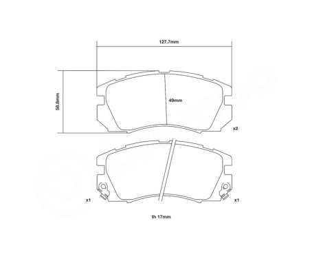 Högpresterande bromsbeläggssats 07.B314.22 Brembo, bild 3