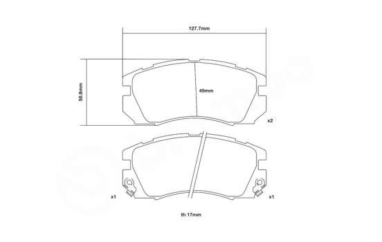 Högpresterande bromsbeläggssats 07.B314.22 Brembo, bild 3