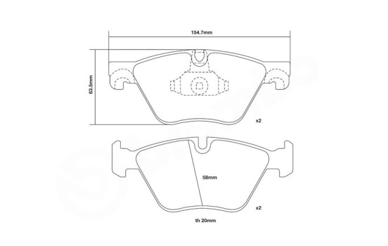 Högpresterande bromsbeläggssats 07.B314.97 Brembo, bild 2