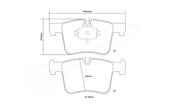 Högpresterande bromsbeläggssats 07.B314.98 Brembo, bild 3