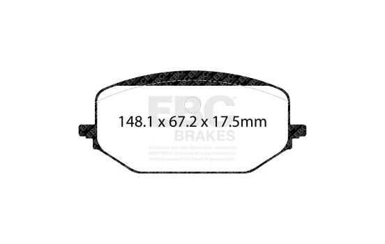 Ultimax bromsbeläggssats, skivbroms, är kopparfri för ECO-överensstämmelse DPX2476 EBC, bild 3