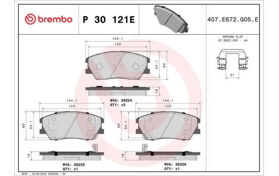 VÄNPLAKETTER P 30 121E Brembo, bild 4