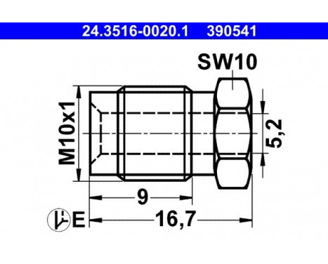 Kopplingsbult / -skruv 24.3516-0020.1 ATE, bild 2