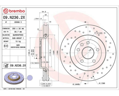 BREMBO EXTRA-DISK 09.N236.2X, bild 2