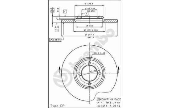 Bromsskiva 08.2275.10 Brembo, bild 2