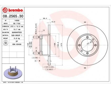 Bromsskiva 08.2565.30 Brembo, bild 3