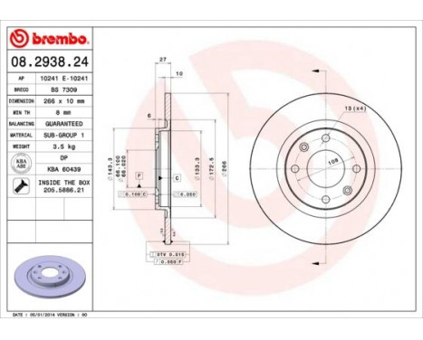 Bromsskiva 08.2938.24 Brembo, bild 3