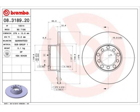 Bromsskiva 08.3189.20 Brembo, bild 3