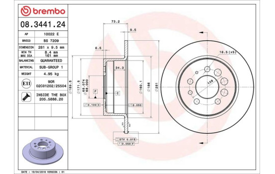 Bromsskiva 08.3441.24 Brembo, bild 4